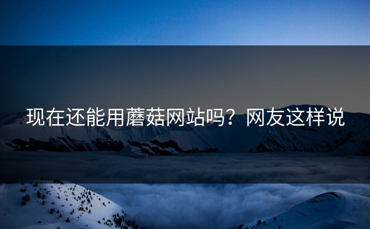 现在还能用蘑菇网站吗？网友这样说