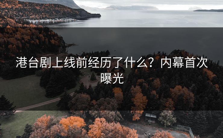 港台剧上线前经历了什么？内幕首次曝光