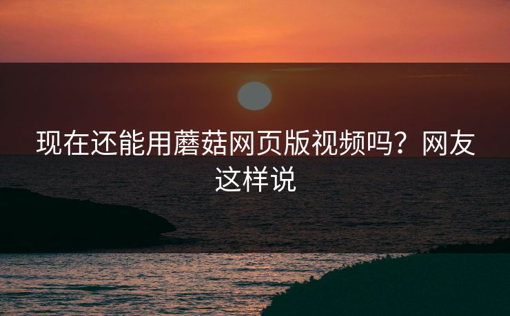 现在还能用蘑菇网页版视频吗？网友这样说