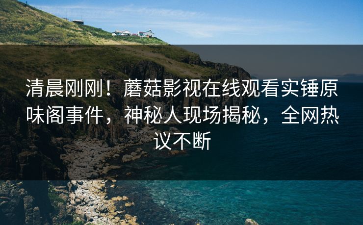 清晨刚刚！蘑菇影视在线观看实锤原味阁事件，神秘人现场揭秘，全网热议不断