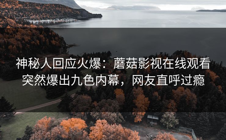 神秘人回应火爆：蘑菇影视在线观看突然爆出九色内幕，网友直呼过瘾