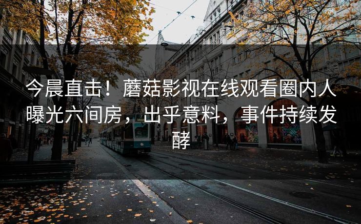 今晨直击！蘑菇影视在线观看圈内人曝光六间房，出乎意料，事件持续发酵