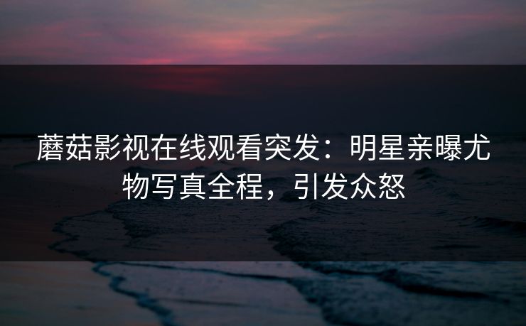 蘑菇影视在线观看突发：明星亲曝尤物写真全程，引发众怒