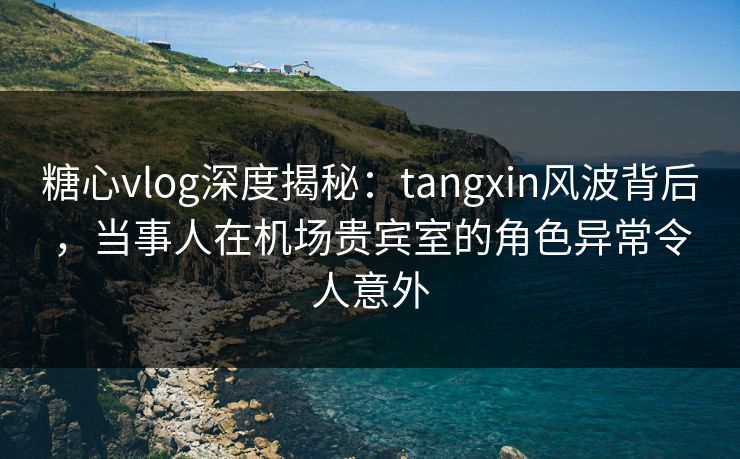 糖心vlog深度揭秘：tangxin风波背后，当事人在机场贵宾室的角色异常令人意外